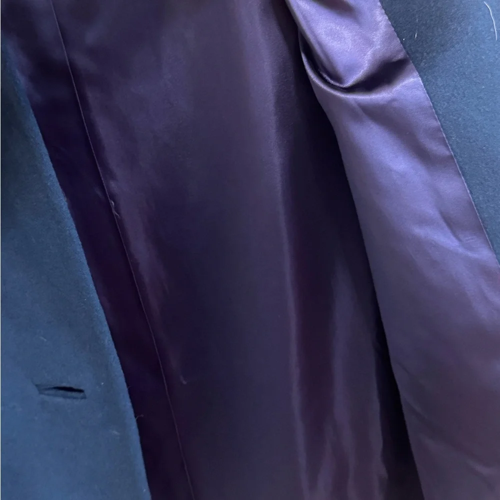 Vintage Kilgarnock Blue Wool Coat Genuine Fur Collar Mid Century‎